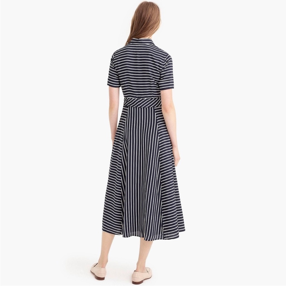 J. Crew Collection Navy and White Striped Midi Dress - Picture 4 of 15